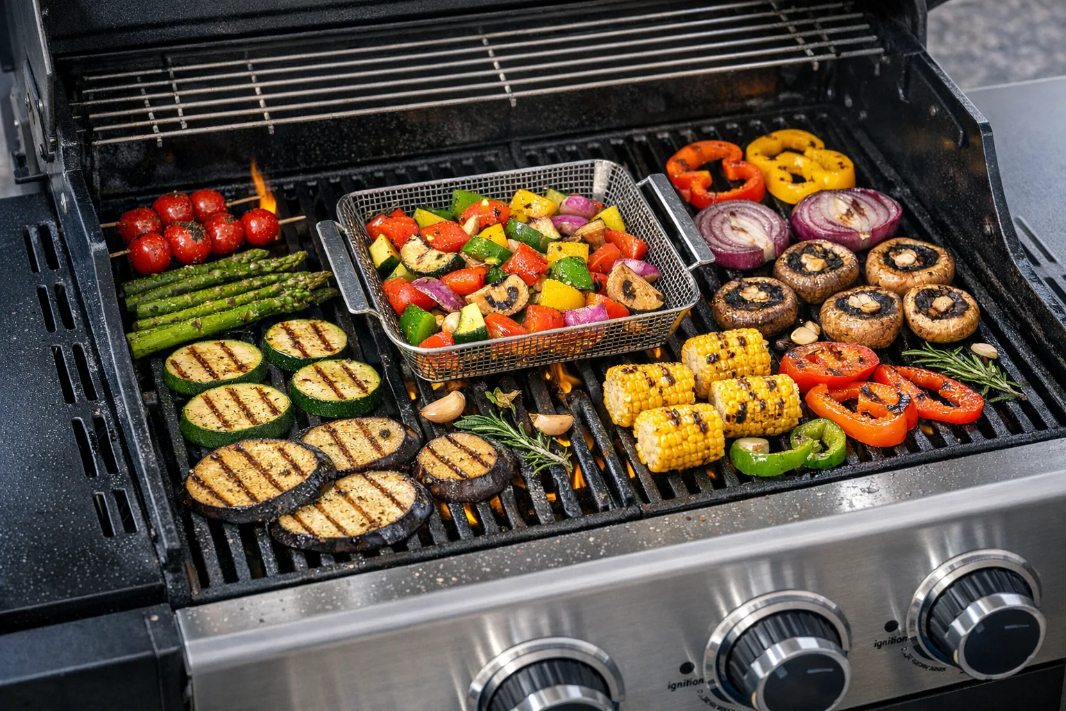 Gasgrill Gemuese grillen: Tipps fuer knackiges und aromatisches Grillgemuese