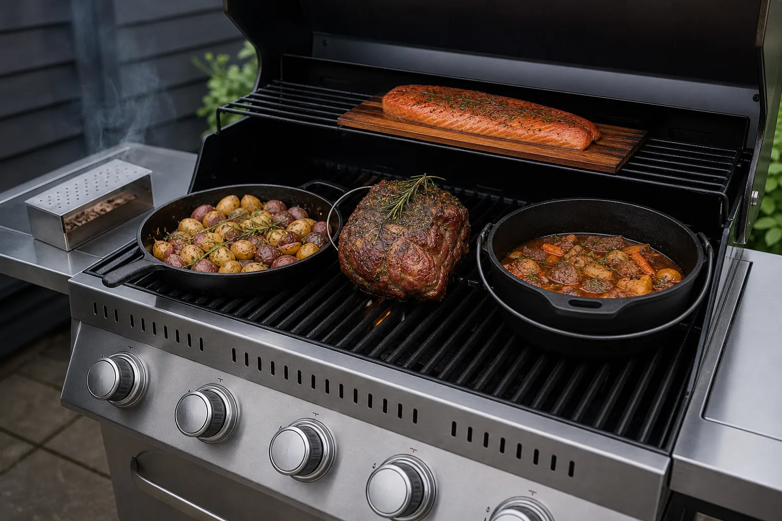 Gasgrill roesten, schmoren und raeuchern – Anleitungen fuer vielfaeltige Grillrezepte